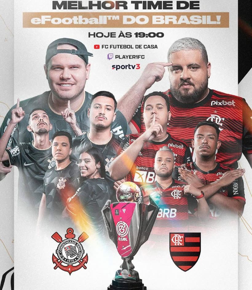Cartaz oficial da final do eGol entre Flamengo e Corinthians